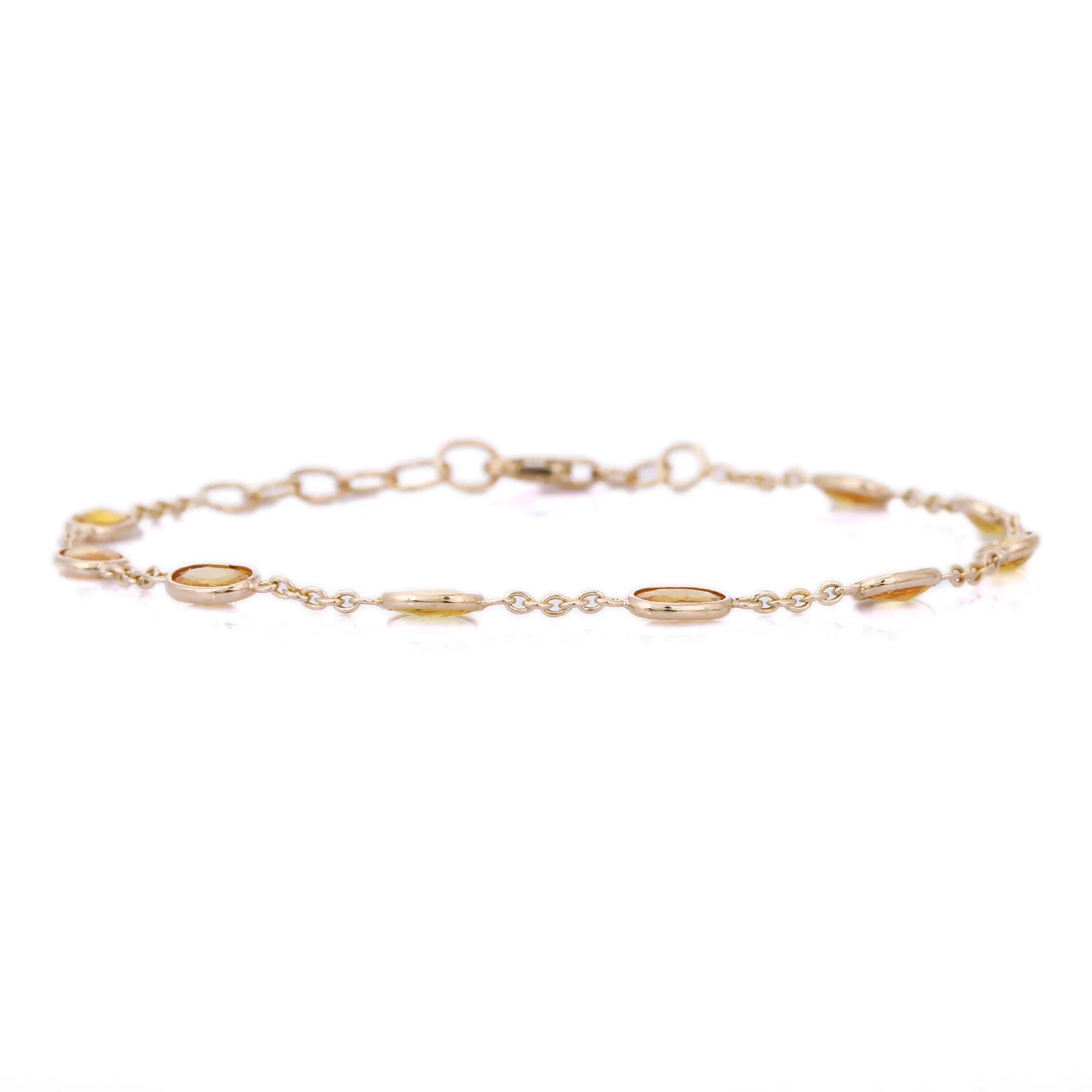 18K Yellow Gold Bracelet With Yellow Sapphire Gemstone