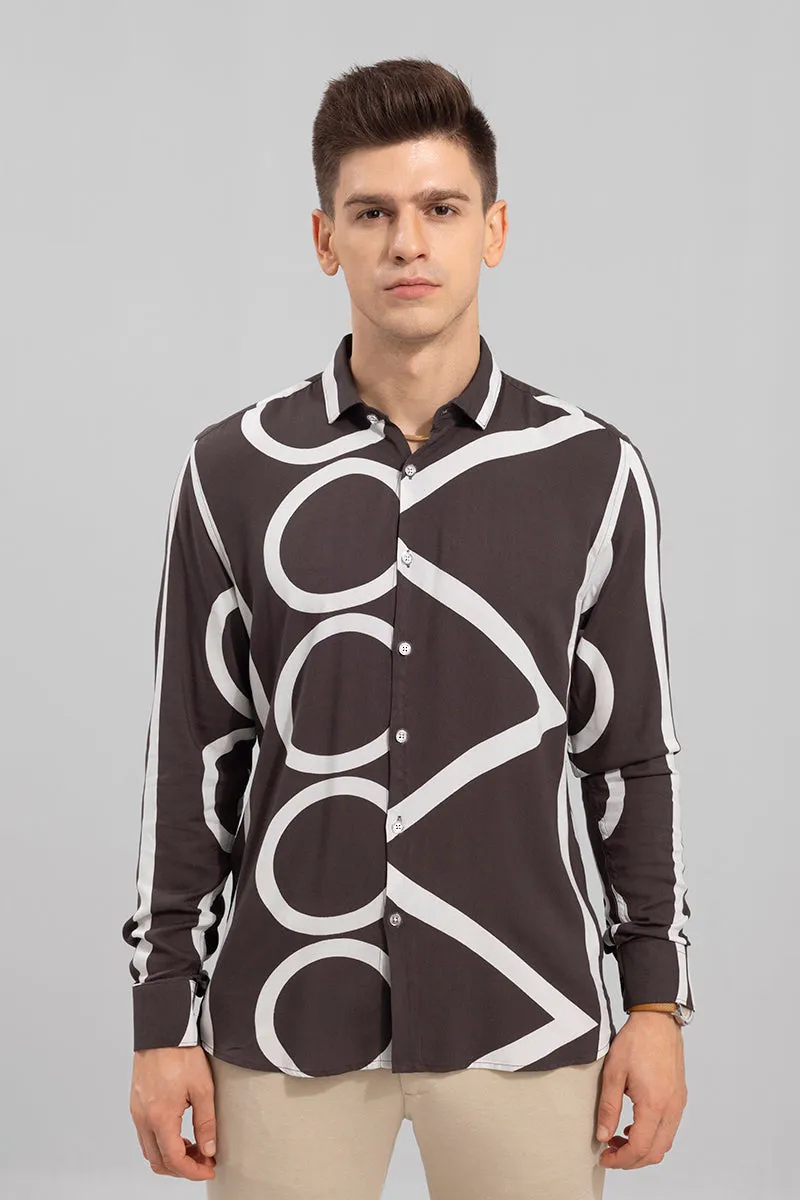 Abstract Circle Brown Shirt