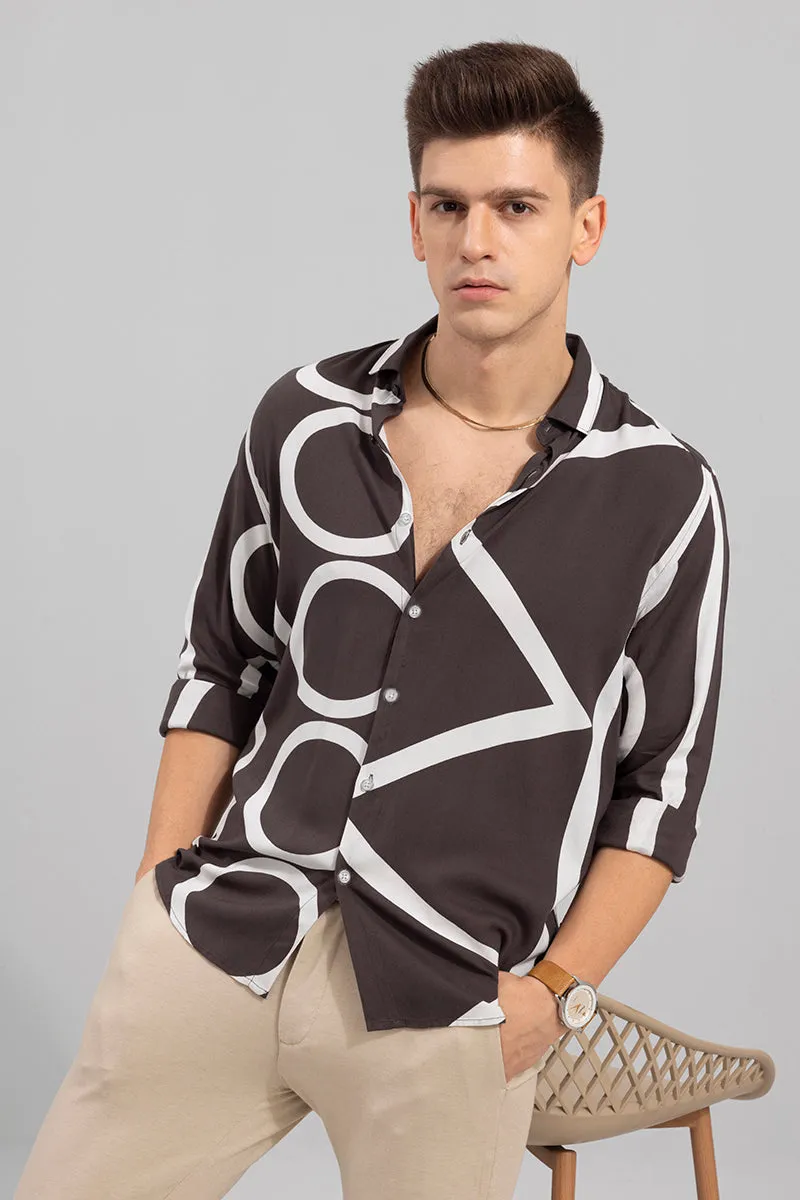 Abstract Circle Brown Shirt