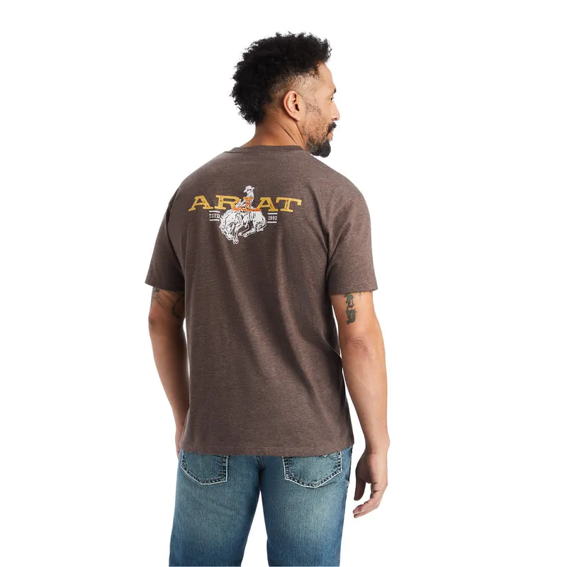 'Ariat' Men's Bronc Buster T-Shirt - Brown Heather