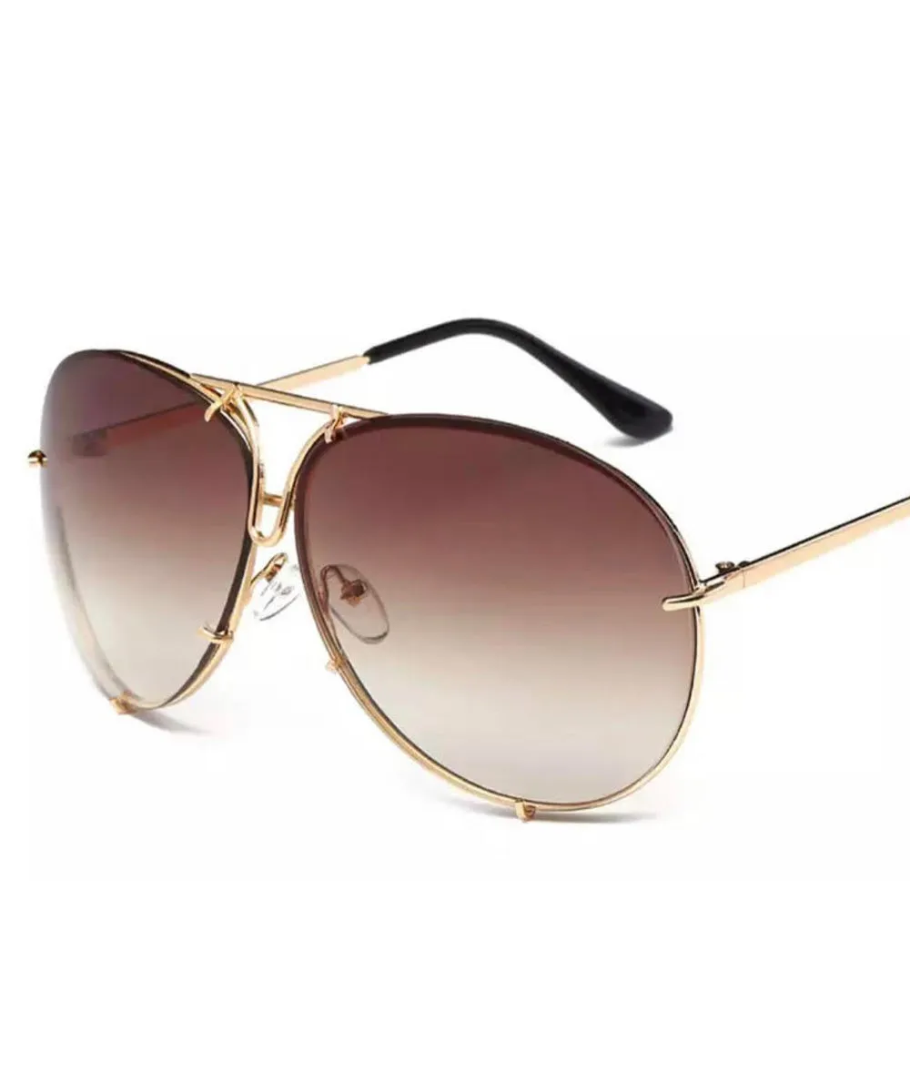 Aviator Sunglasses - Brown