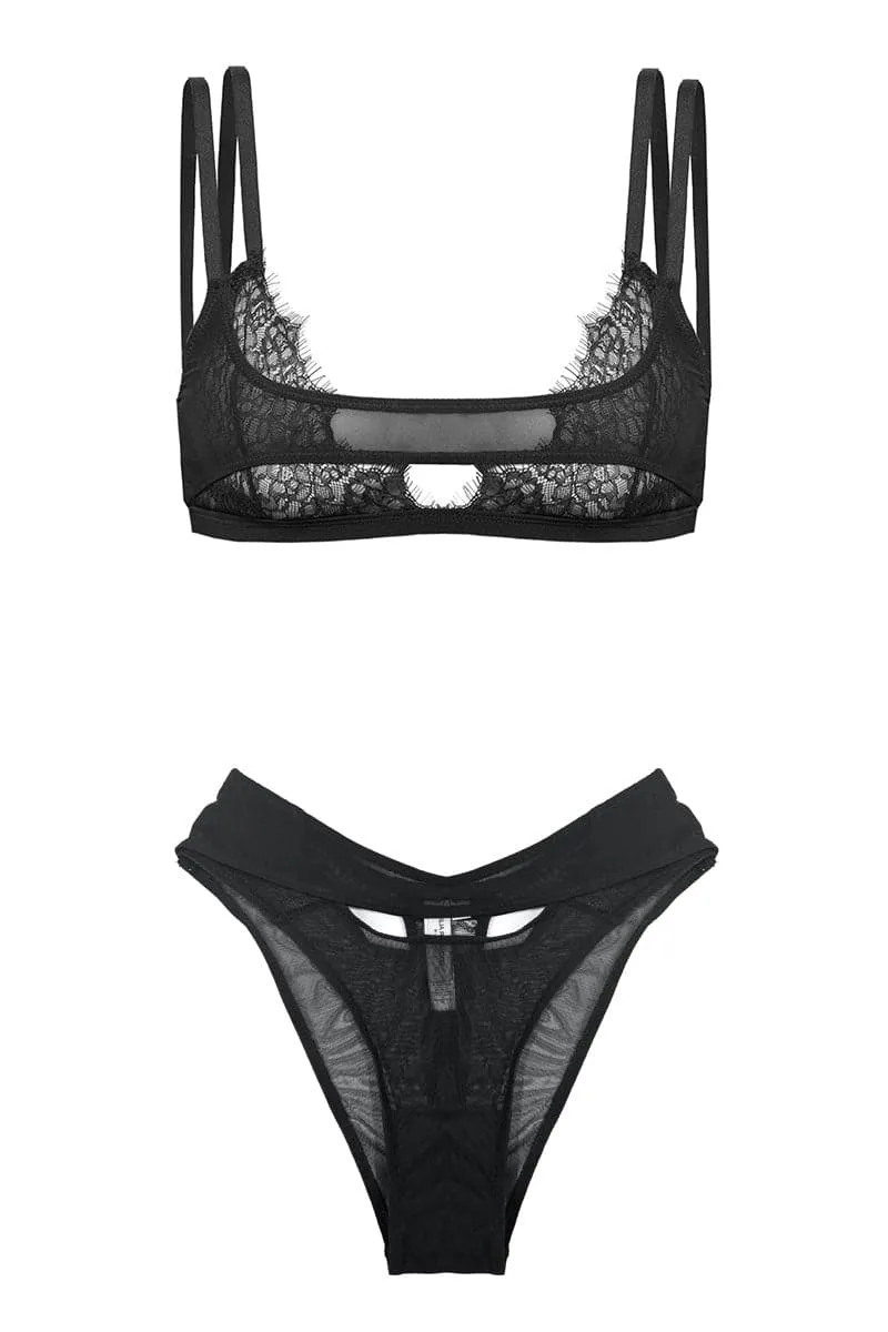 BLACK AVA BRA AND BLACK GEMMA BRIEF