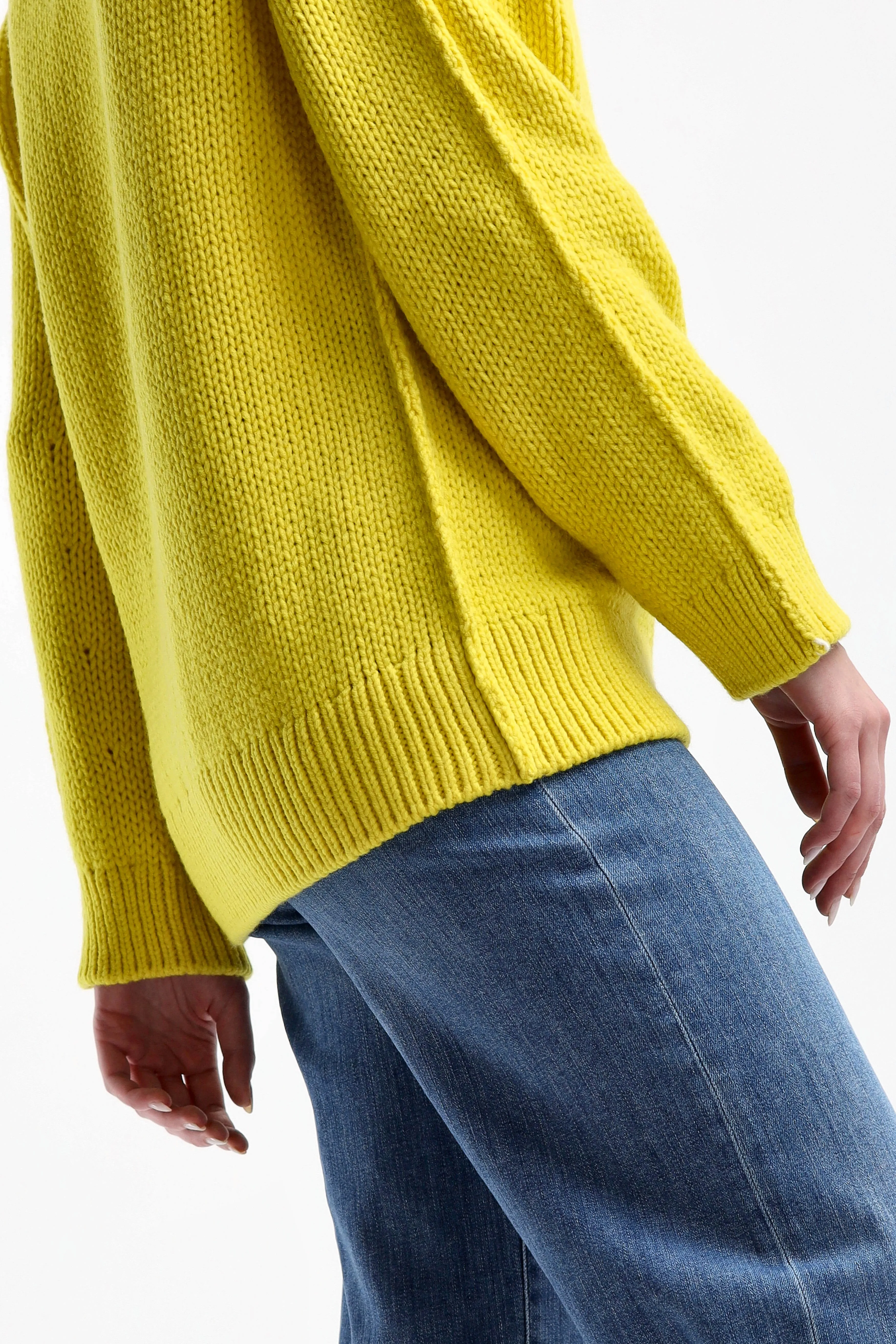 Cardigan in Primary Yellow