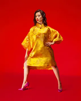 Cheongsam Oversaiz (Yellow Brocade)