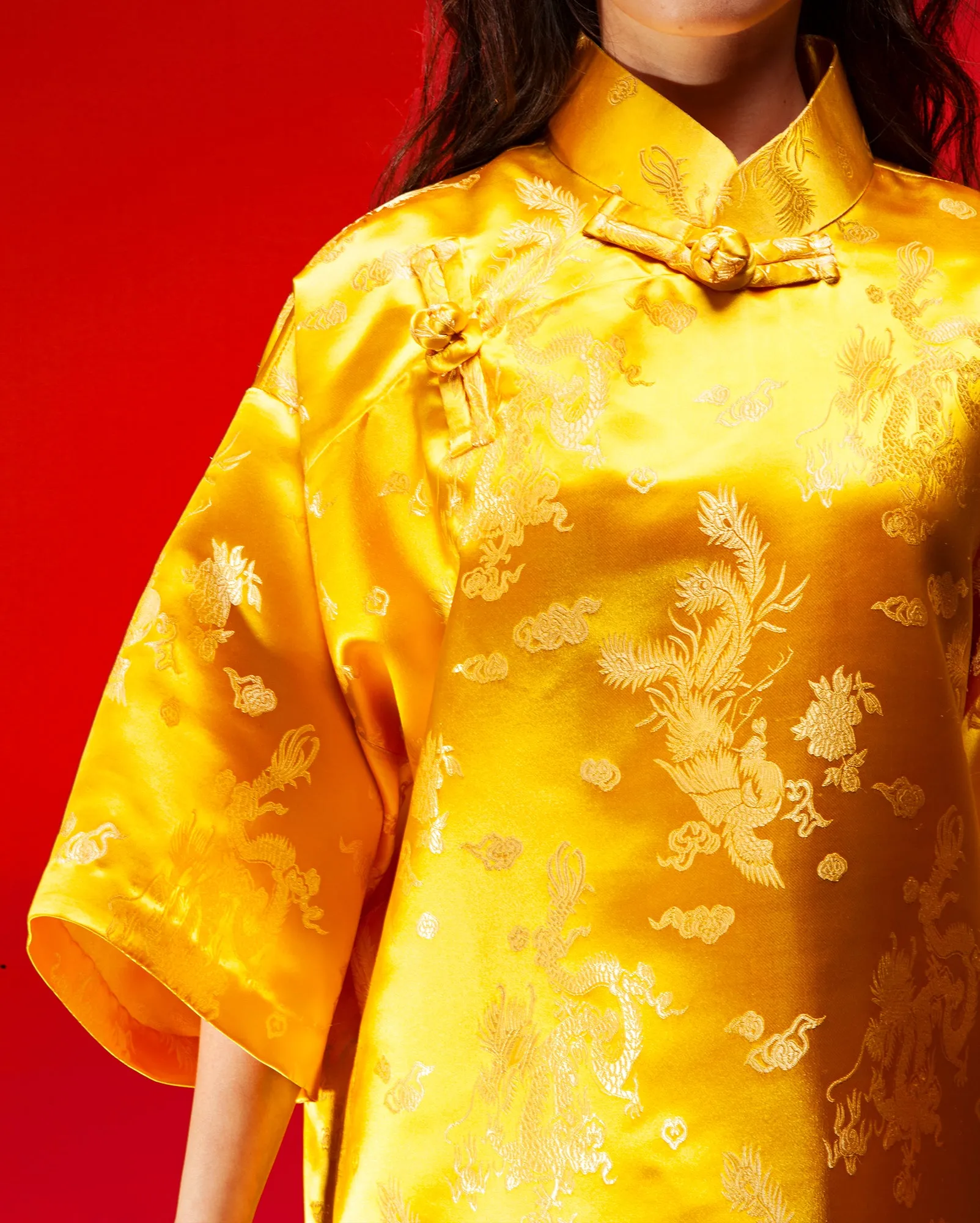 Cheongsam Oversaiz (Yellow Brocade)