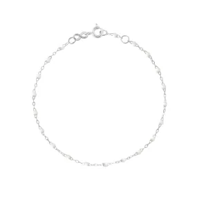 Classic Gigi White Anklet, White Gold, 9.4"