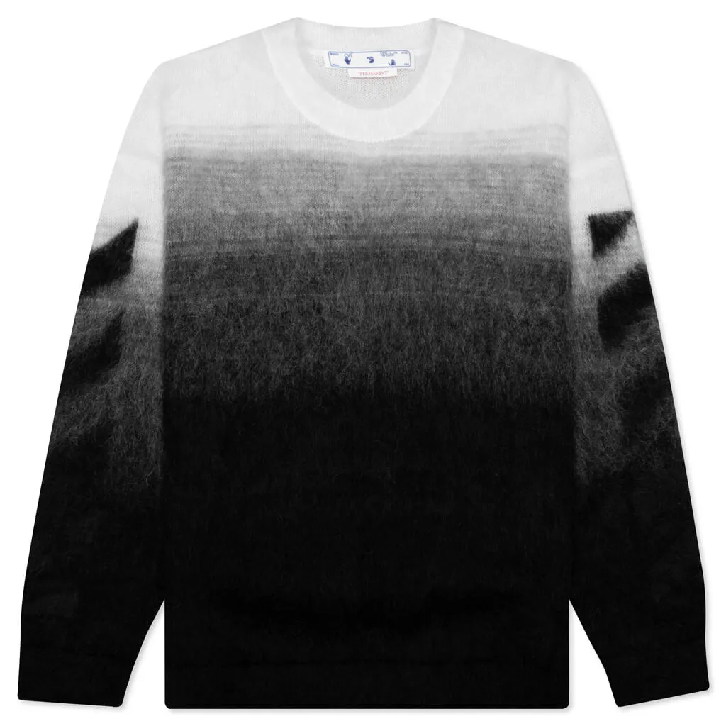 Diag Arrow Brushed Knit Crew - Black/Black