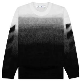 Diag Arrow Brushed Knit Crew - Black/Black