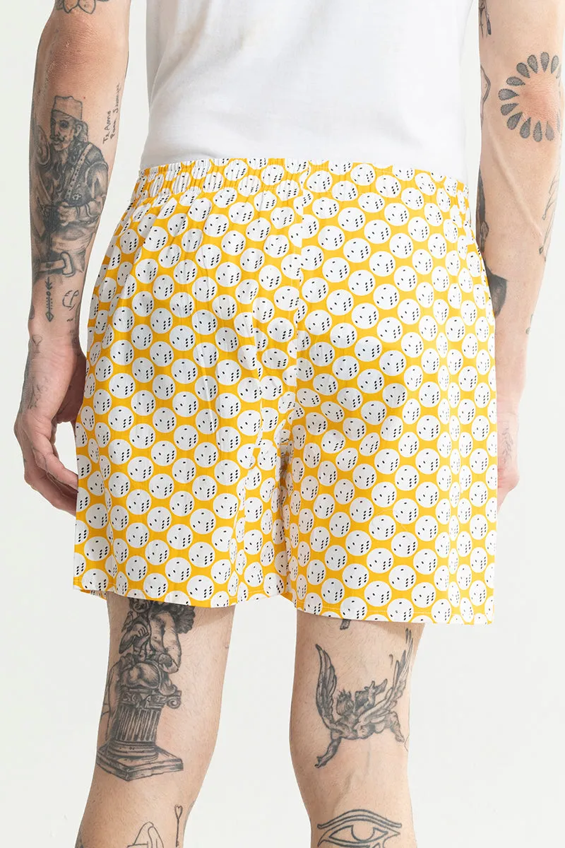 Dice Print Yellow Boxer