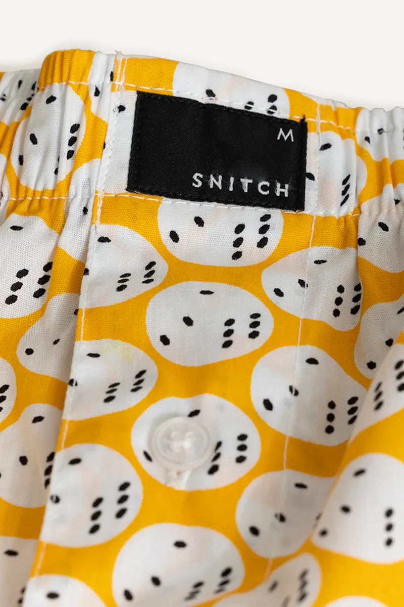 Dice Print Yellow Boxer