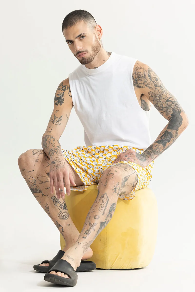 Dice Print Yellow Boxer