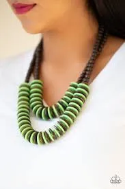 Dominican Disco Green Paparazzi Necklace