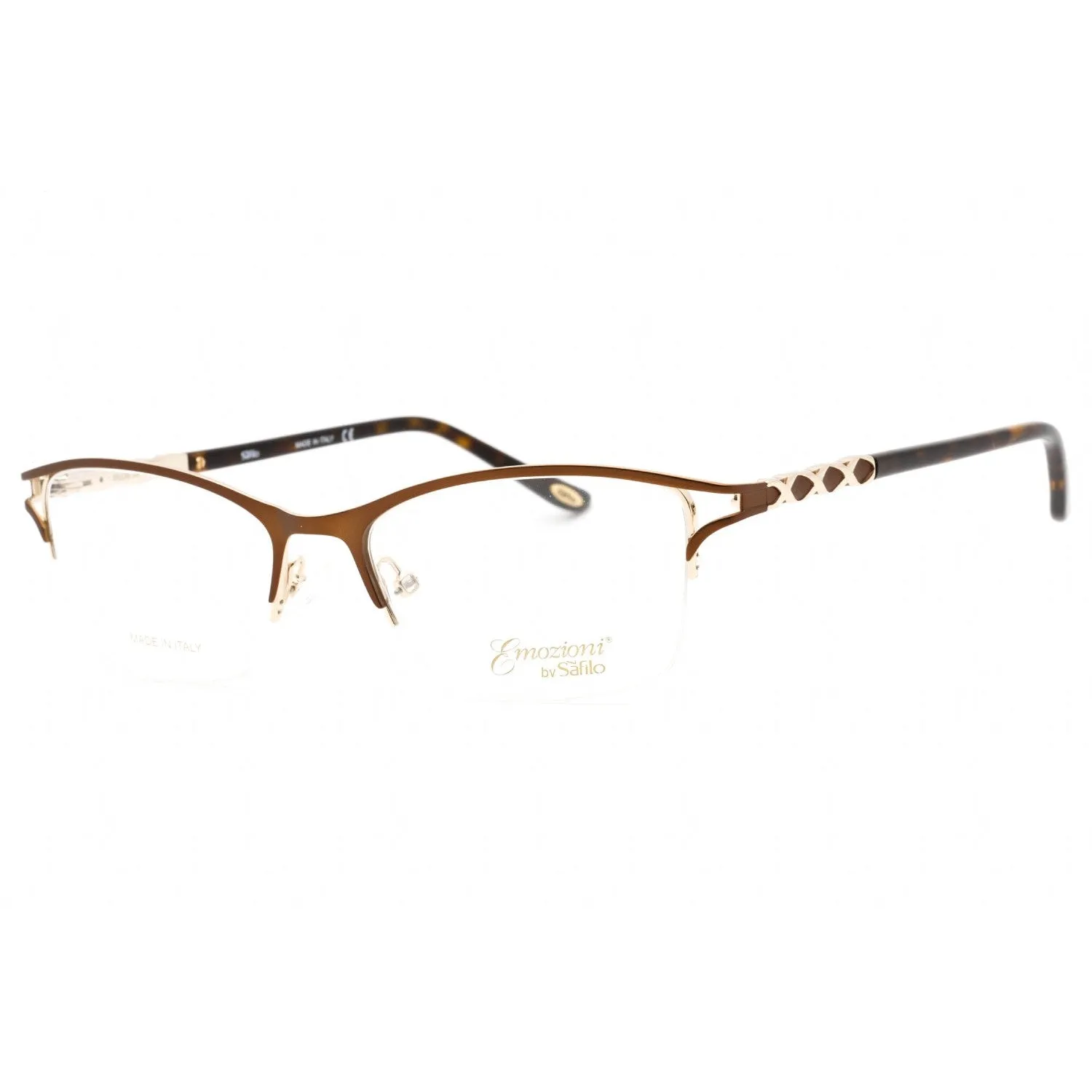 Emozioni EM 4398 Eyeglasses Brown Gold/Clear demo lens