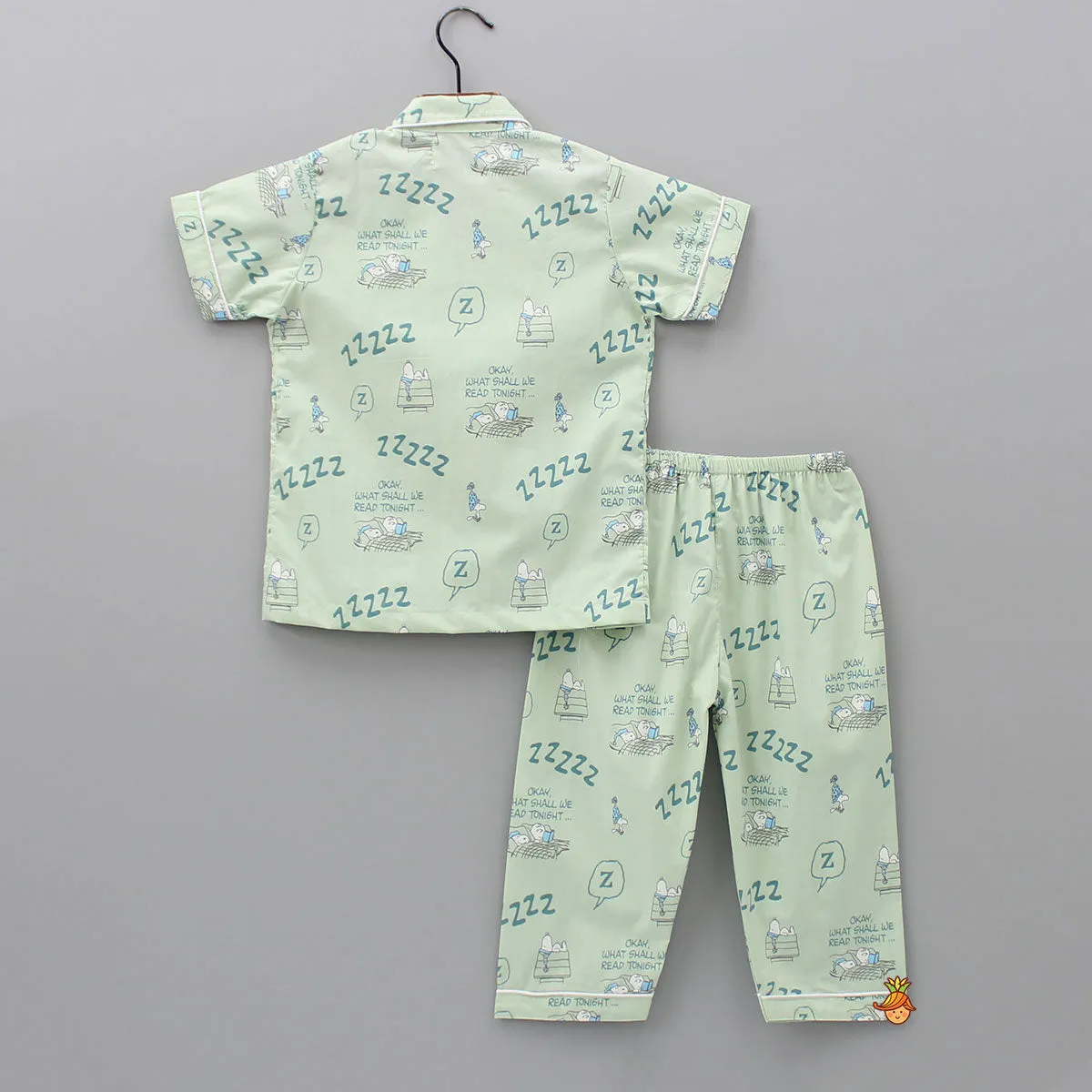 Green Snooze Printed Sleepwear