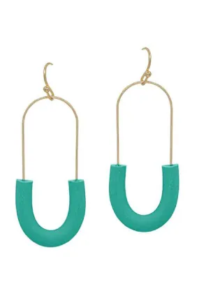 Green U Earrings