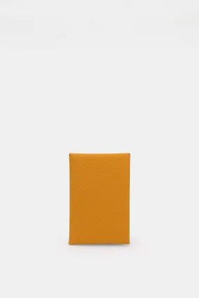 Leather Card Holder, Yellow