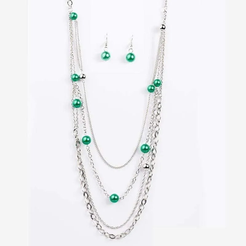 Let's Celebrate Green Necklace