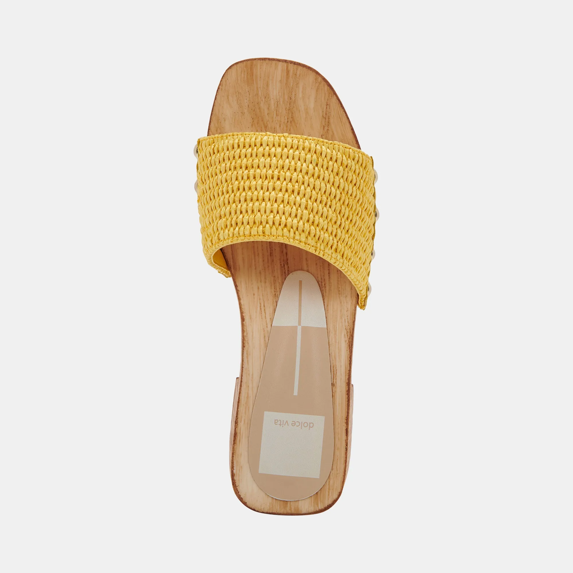 OAKLEY HEELS YELLOW RAFFIA