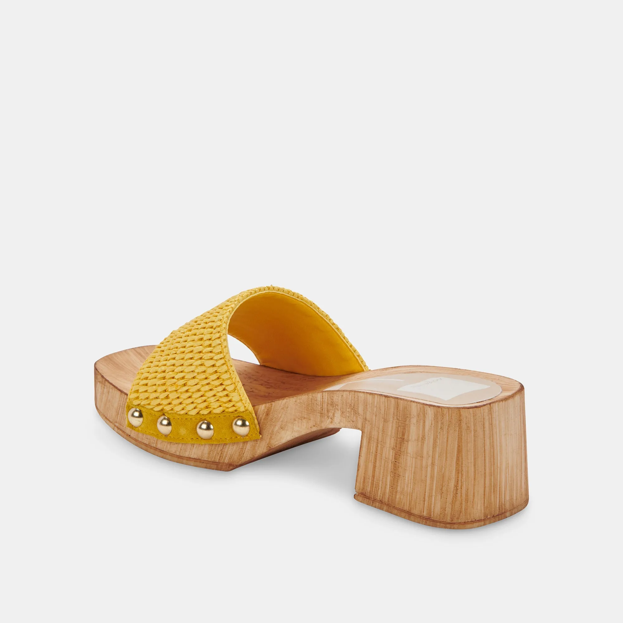 OAKLEY HEELS YELLOW RAFFIA