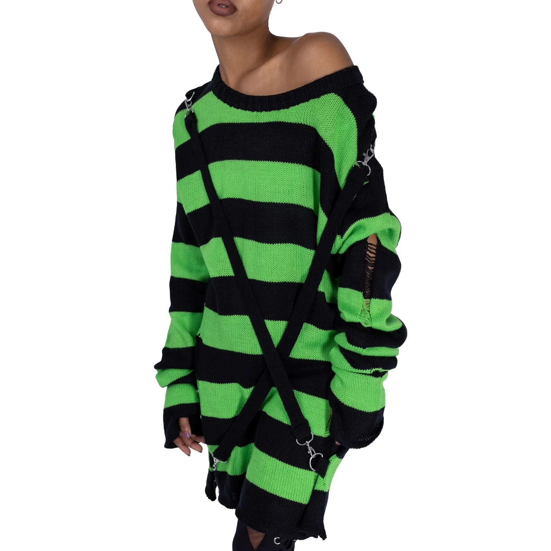 ORIANA JUMPER - BLACK/GREEN