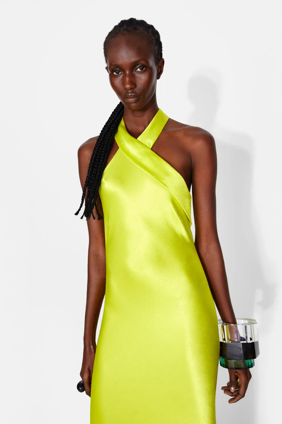 Pandora Dress - Lime Yellow