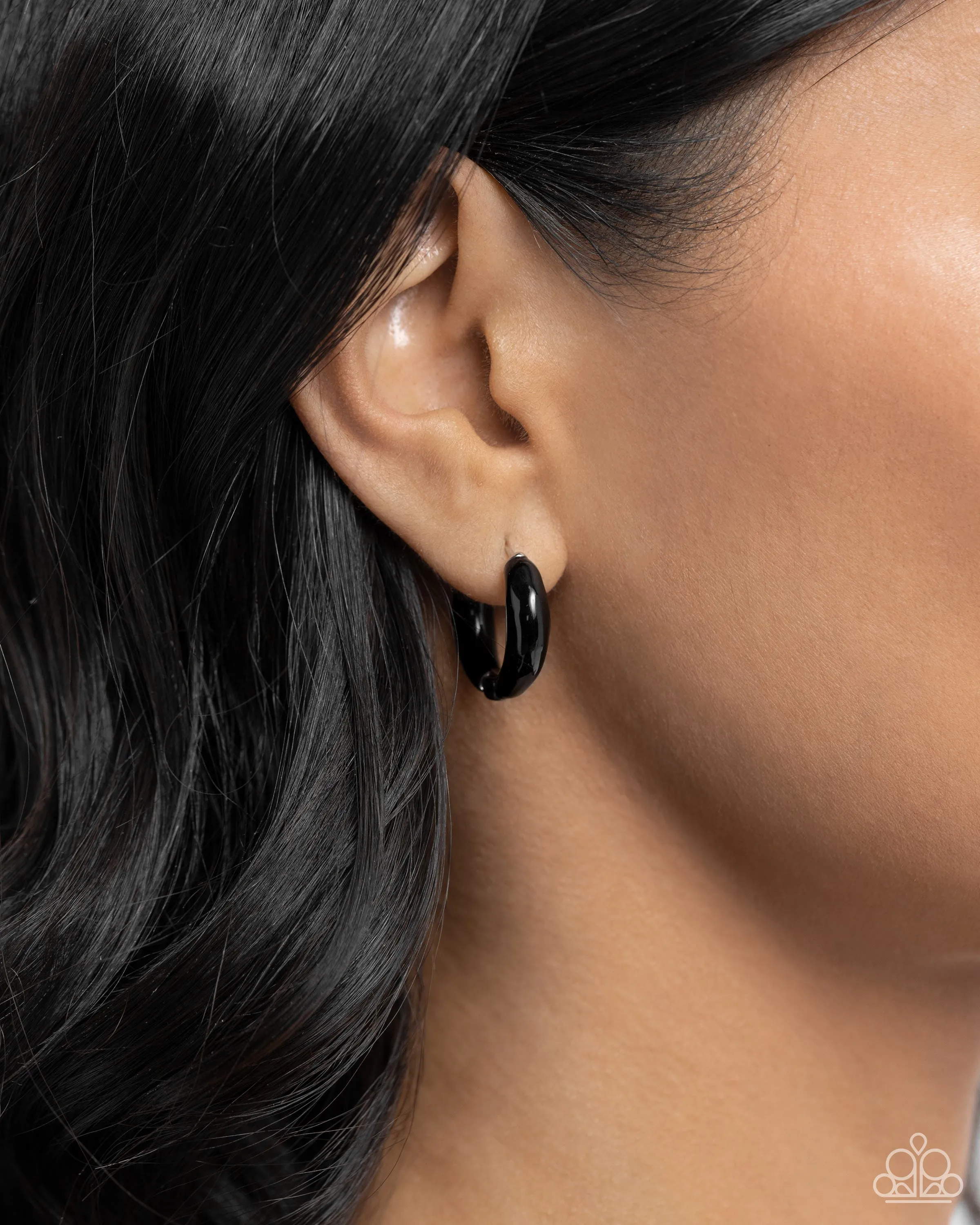 Paparazzi Pivoting Paint Black Post Earrings