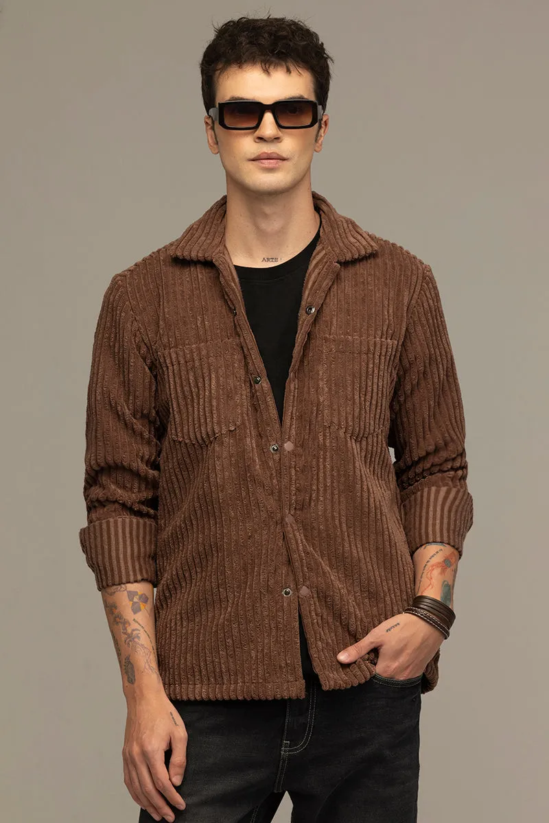 Plush Pulse Brown Overshirt