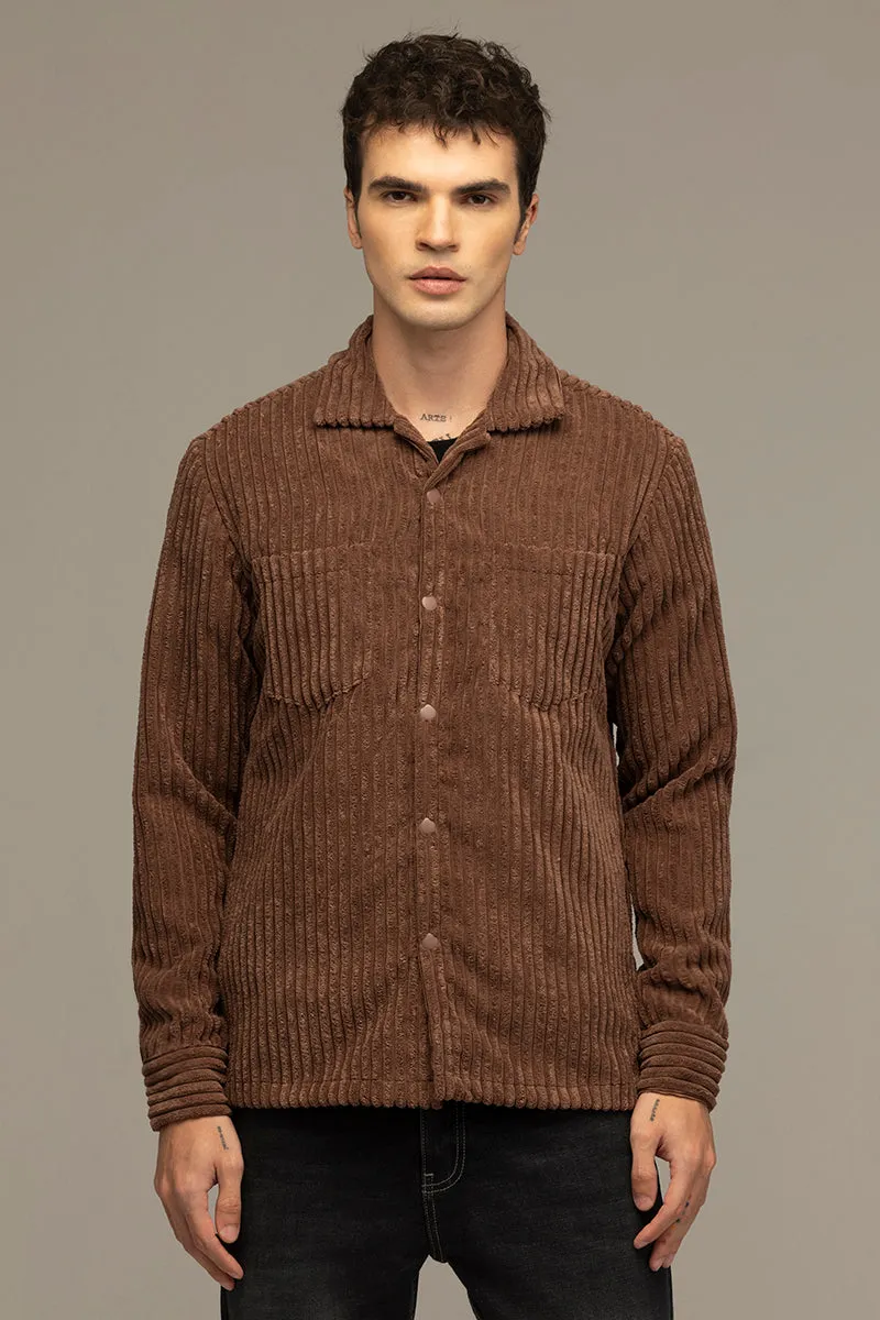 Plush Pulse Brown Overshirt