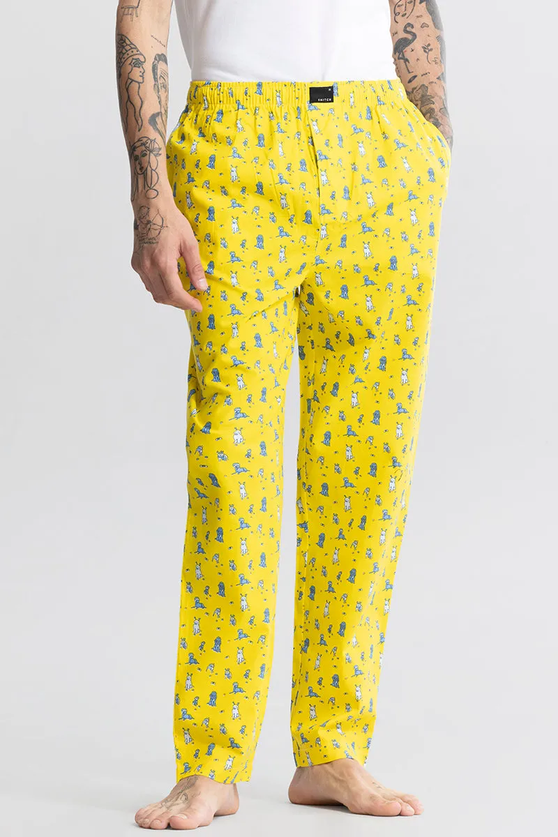 Puppy Print yellow Pyjama