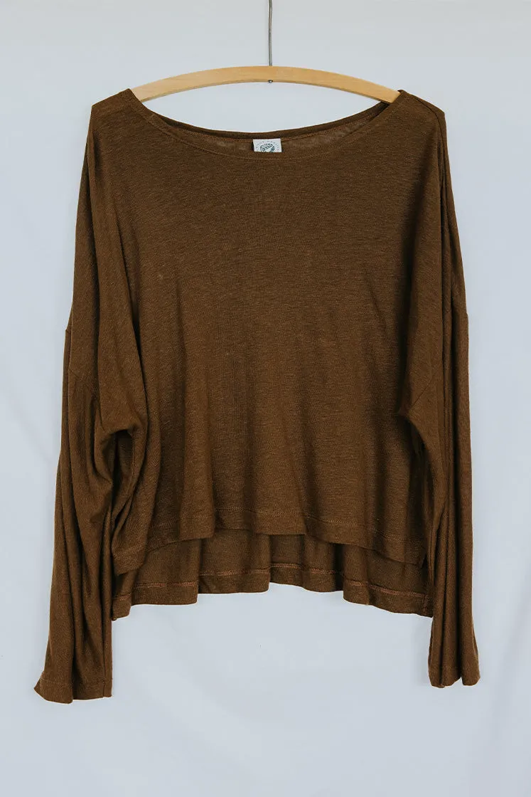 Slinky Long Sleeve Tee - Brown