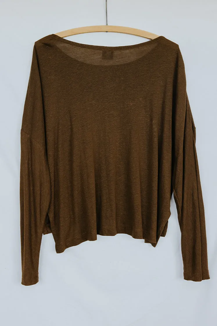 Slinky Long Sleeve Tee - Brown