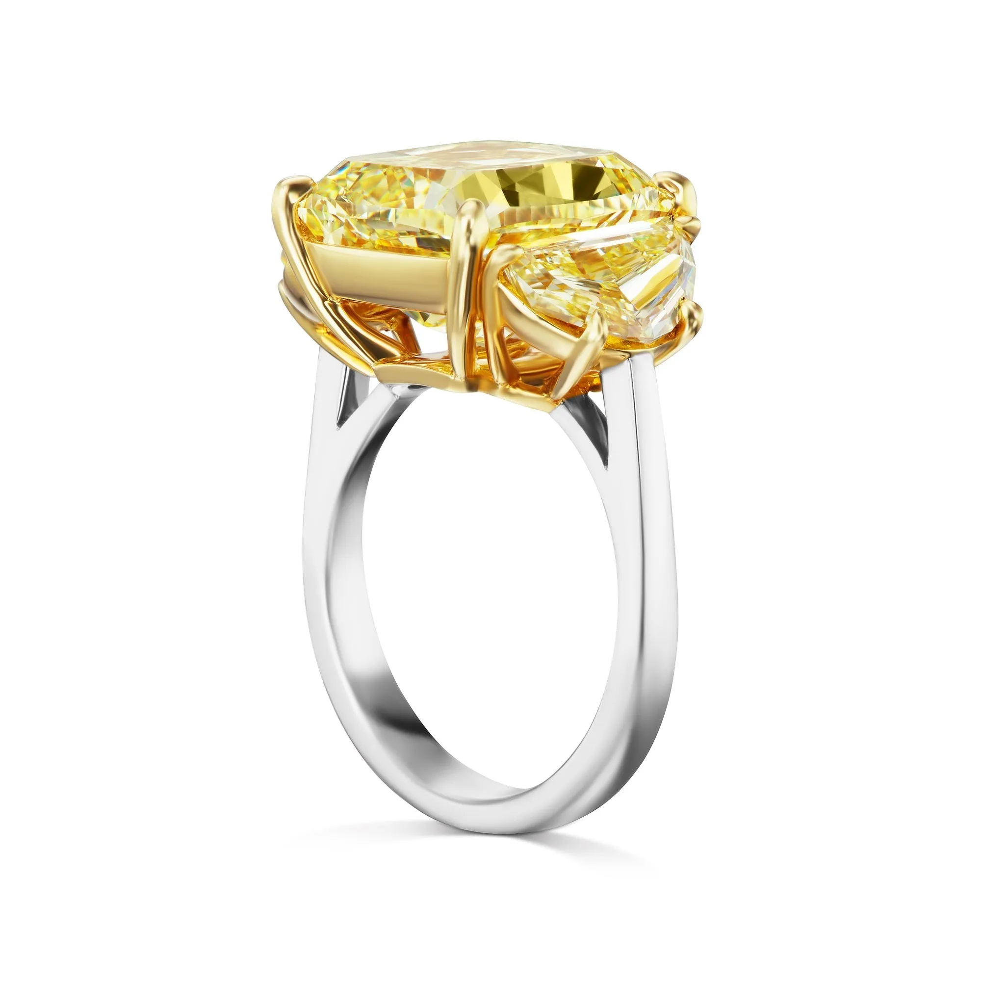 THEIA 12 CARAT CUSHION CUT FANCY YELLOW COLOR VS2 CLARITY DIAMOND ENGAGEMENT RING PLATINUM GIA CERTIFIED 10 CT FY VS2 BY MIKE NEKTA