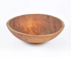 Vintage Home Decor-Old Wooden Primitive Turned Bowl-Solid Wood-Large-Farmhouse Décor