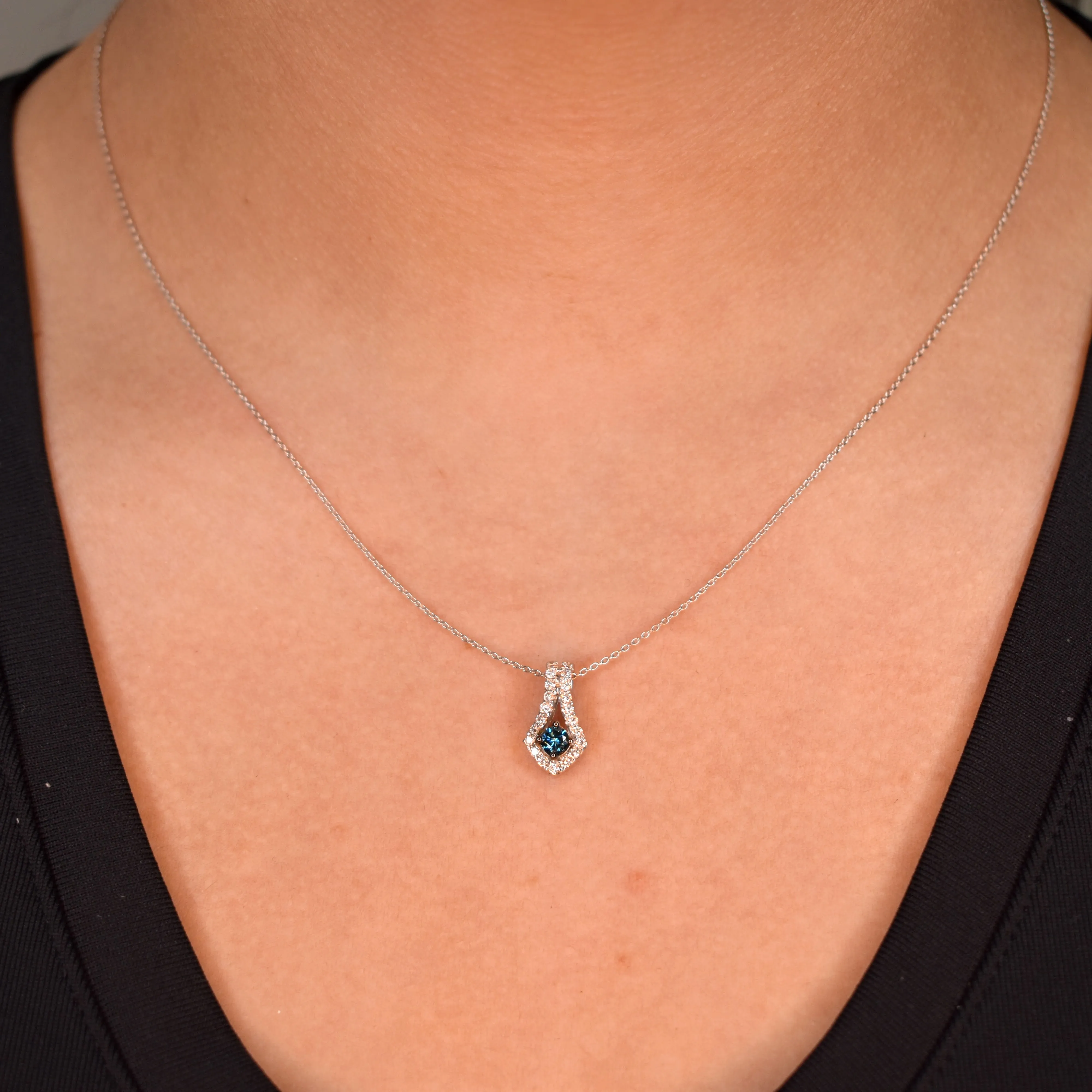 White Gold Blue & White Diamond Eternal Pendant