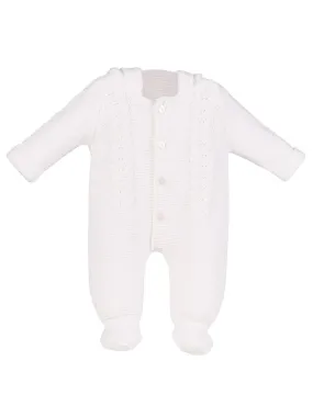 White Knitted Pramsuit