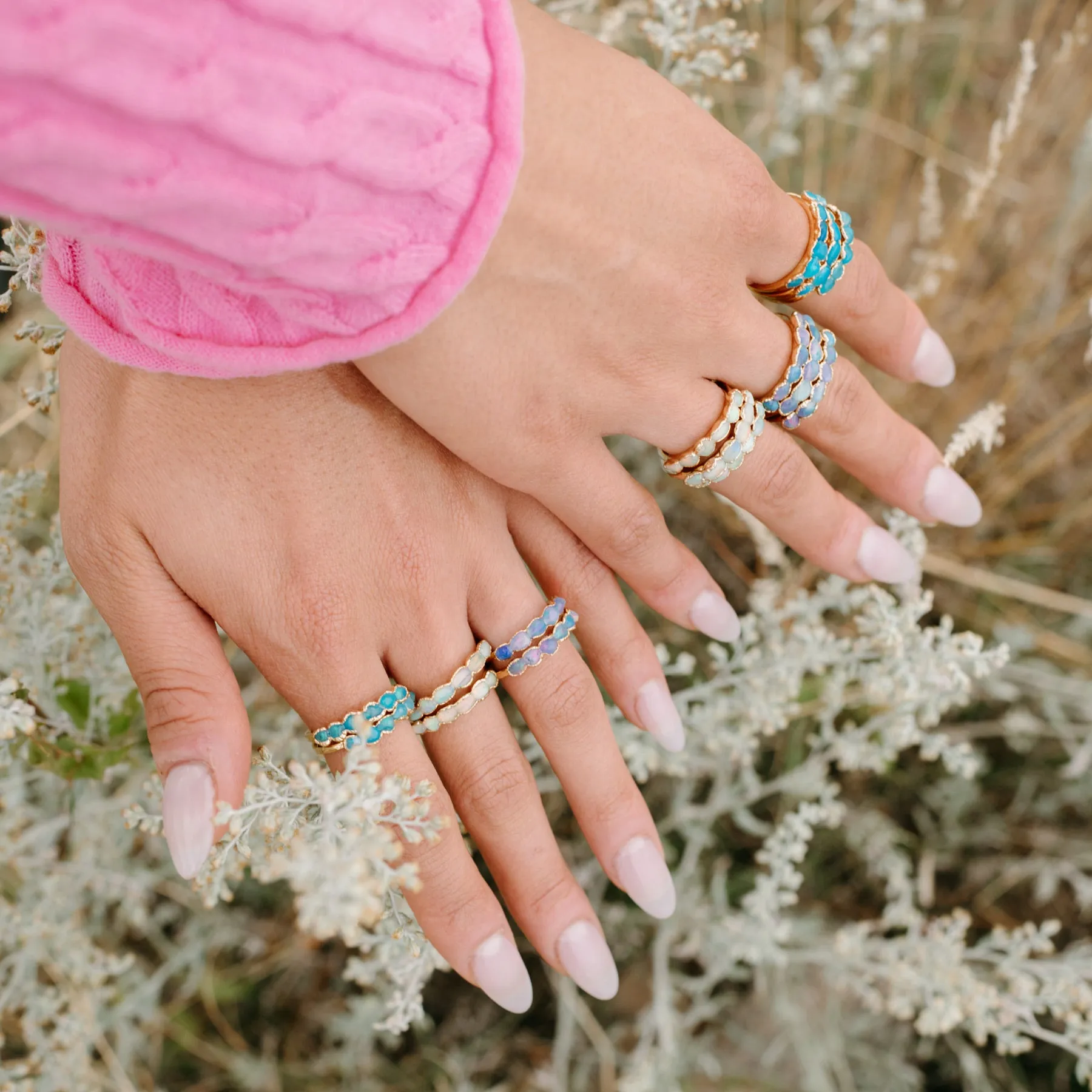 White Opal Ring