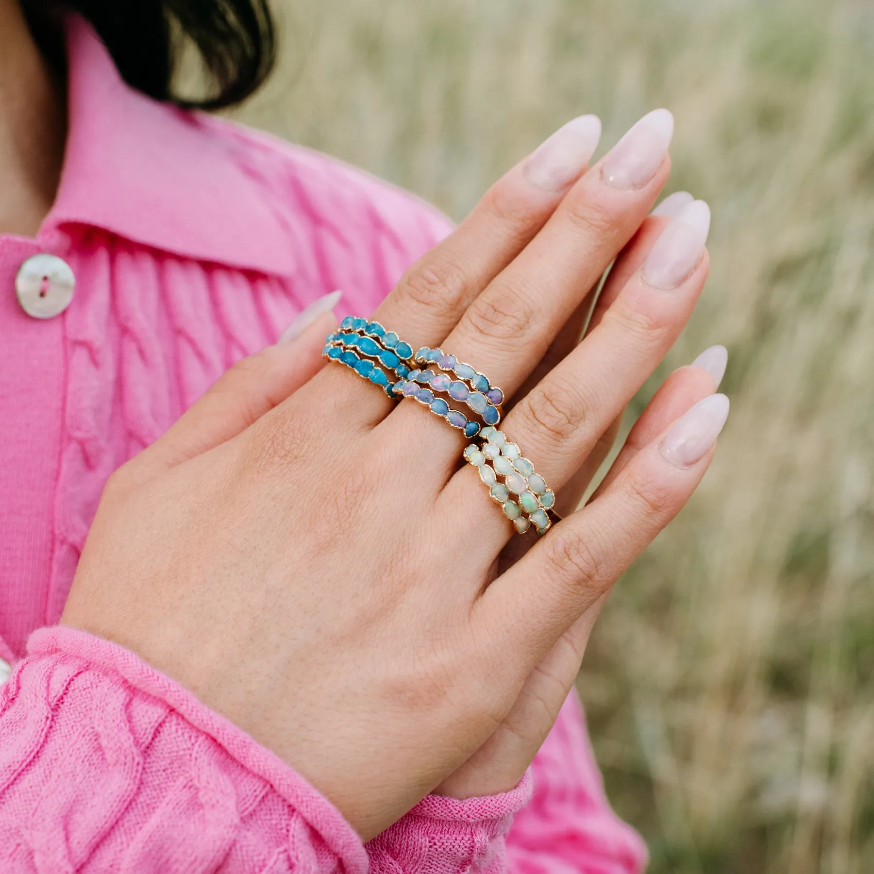 White Opal Ring