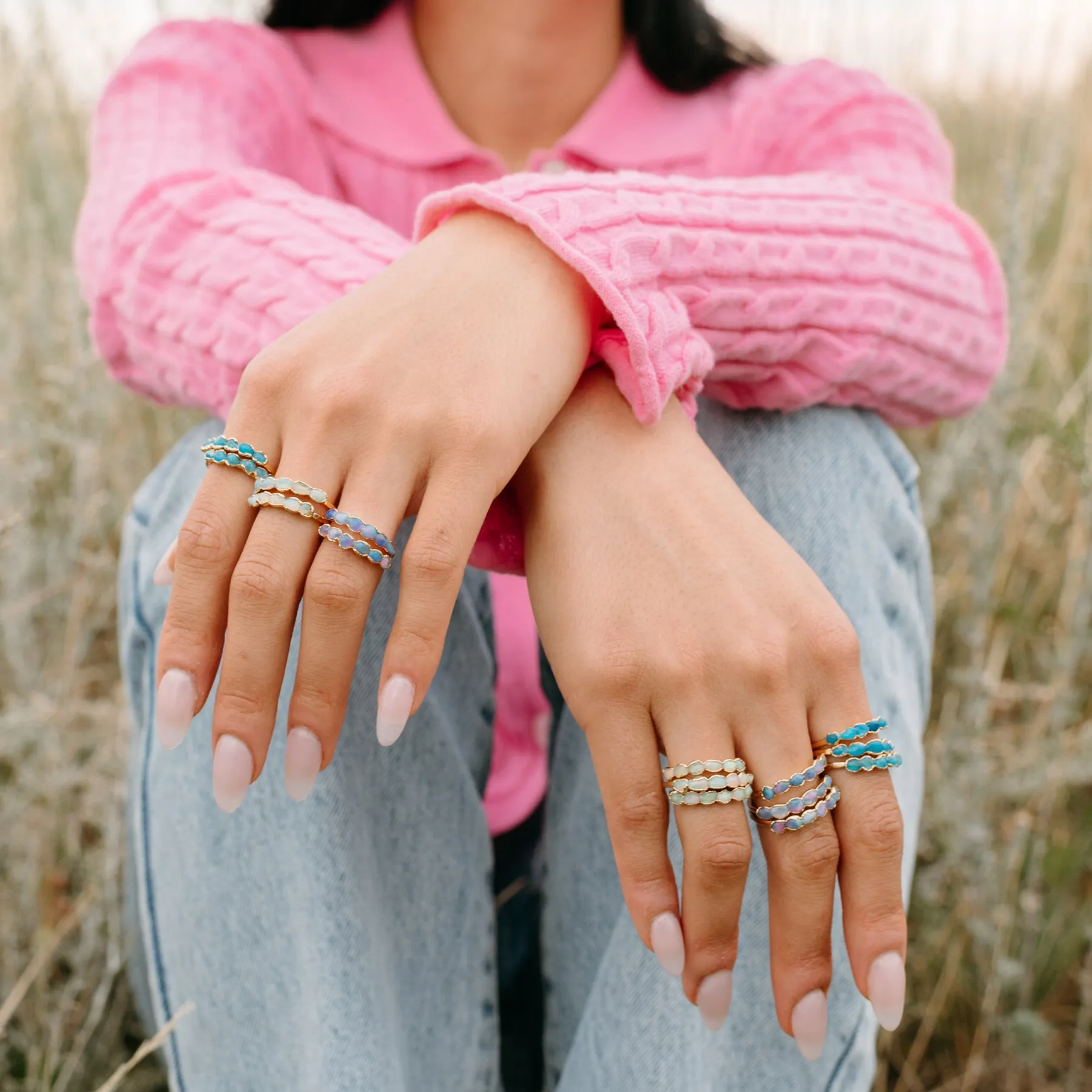 White Opal Ring