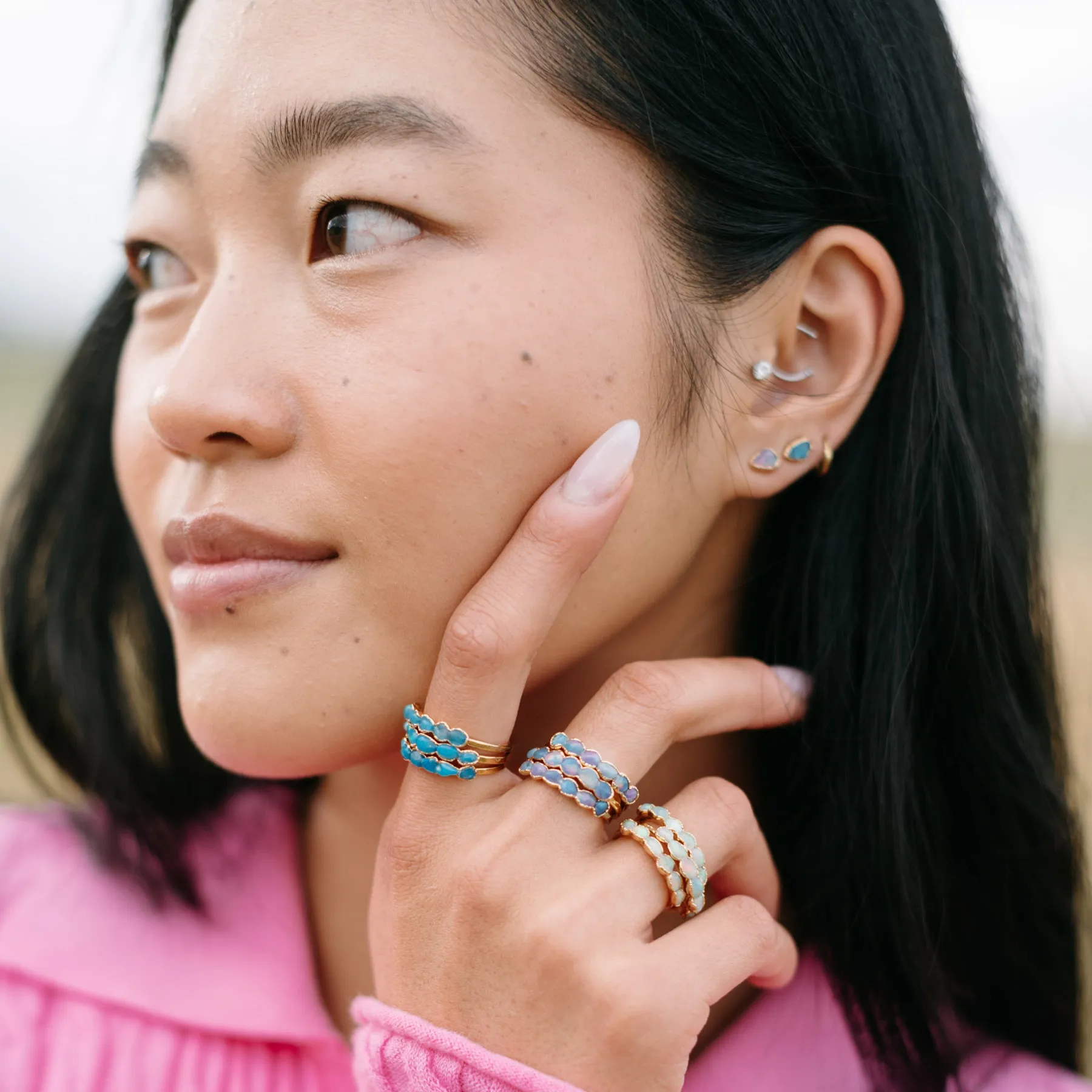 White Opal Ring