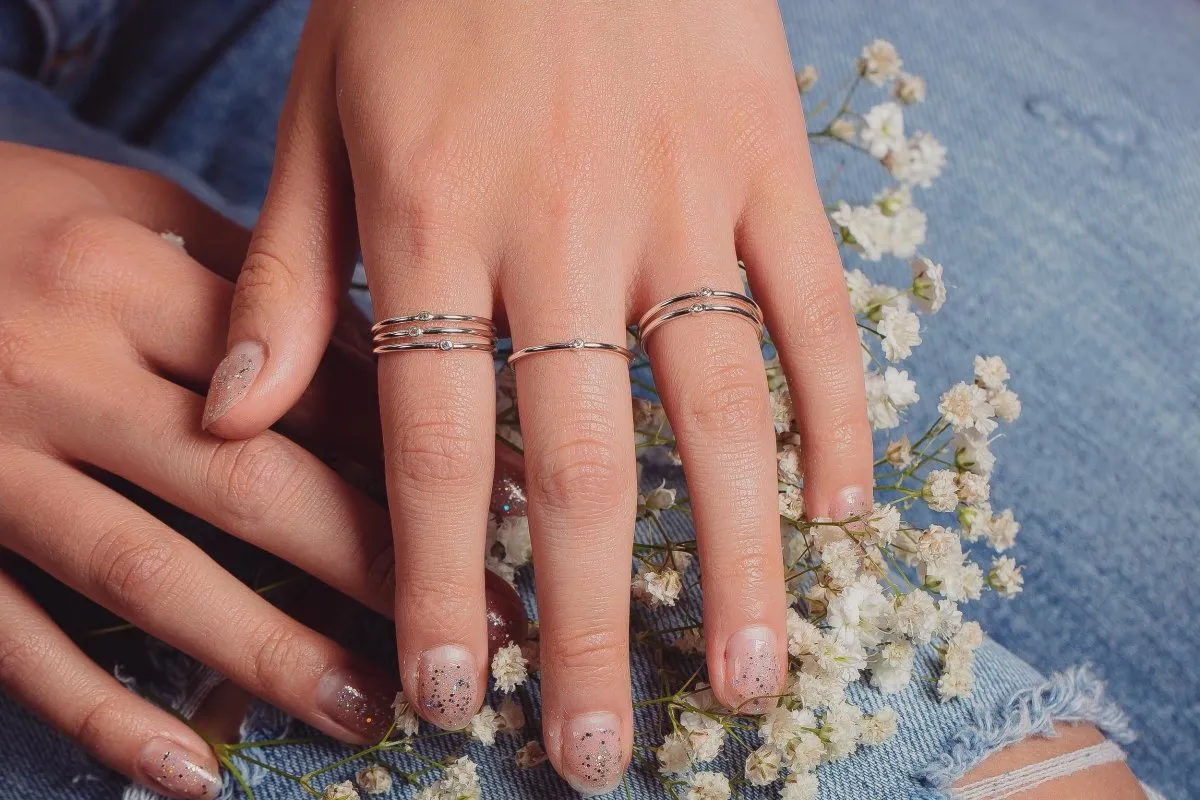 Yellow Diamond Stacking Rings