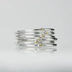 Yellow Diamond Stacking Rings