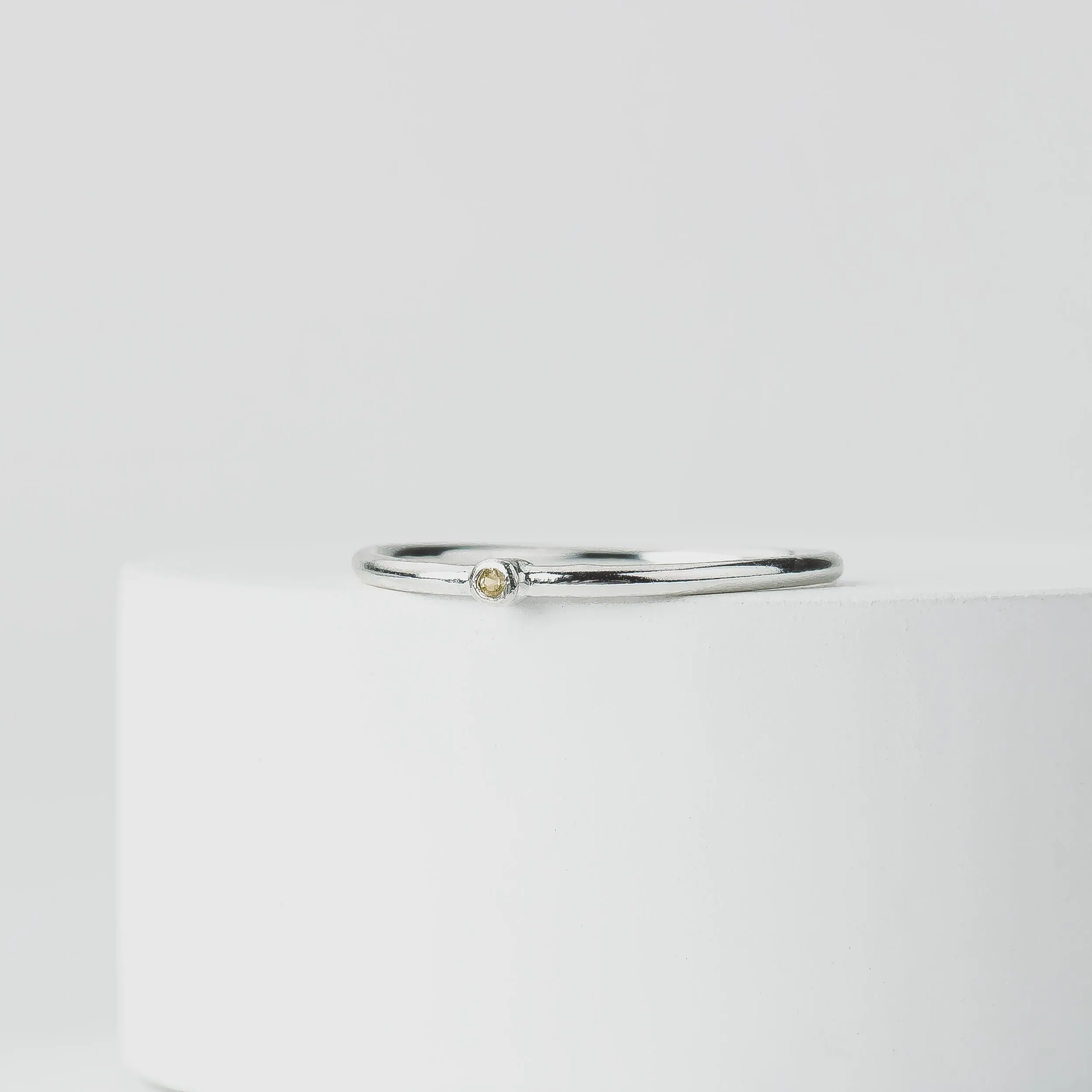 Yellow Diamond Stacking Rings