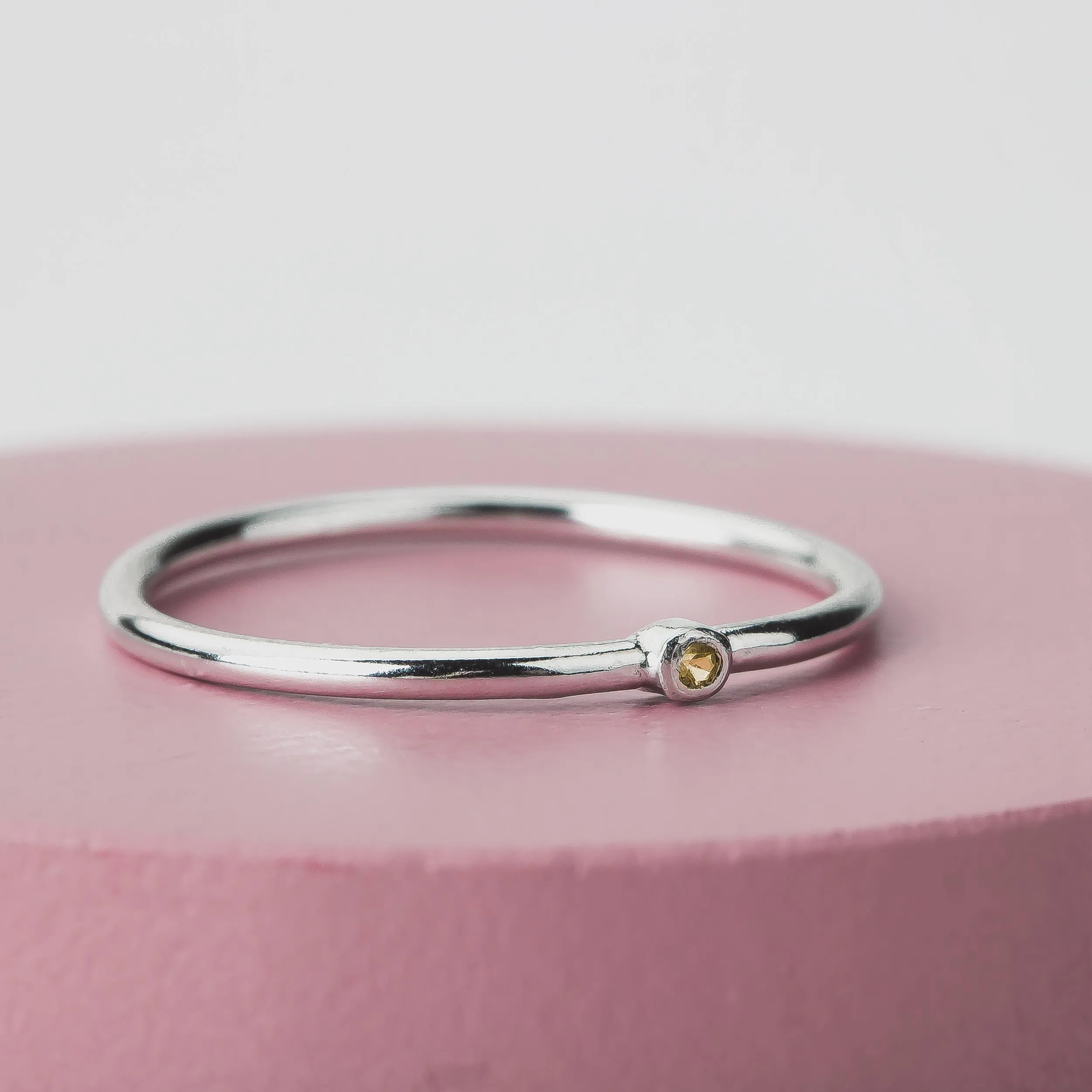 Yellow Diamond Stacking Rings