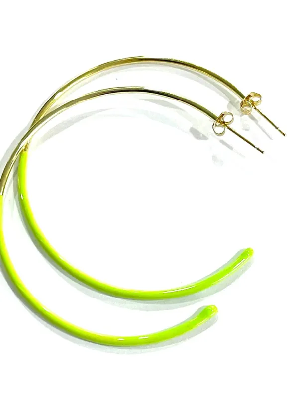 Yellow Duo Enamel Hoops