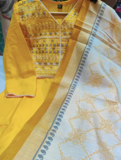 Yellow Embroidered Salwar suit