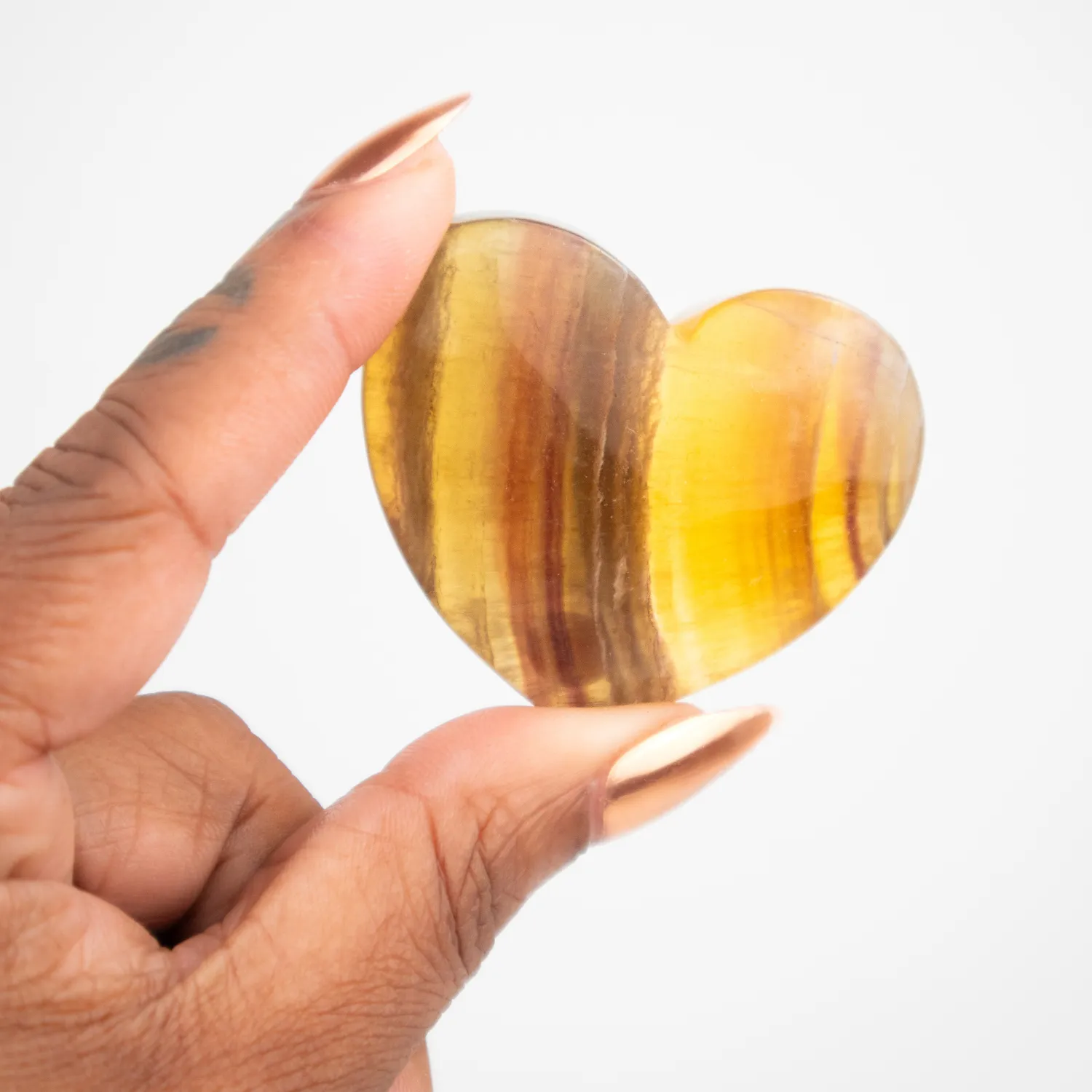 Yellow Fluorite Heart