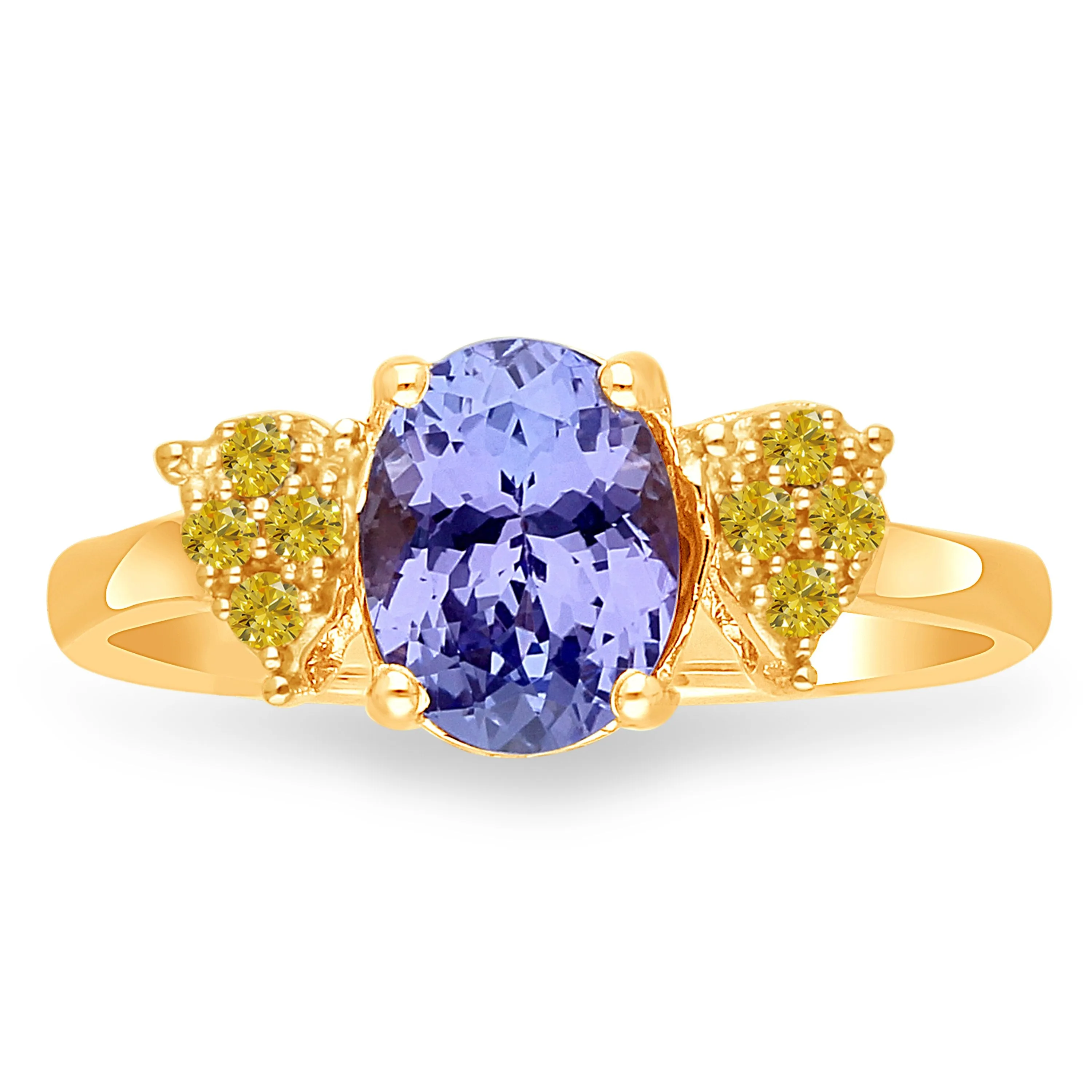 Yellow Gold Tanzanite & Yellow Diamond Heirloom Ring