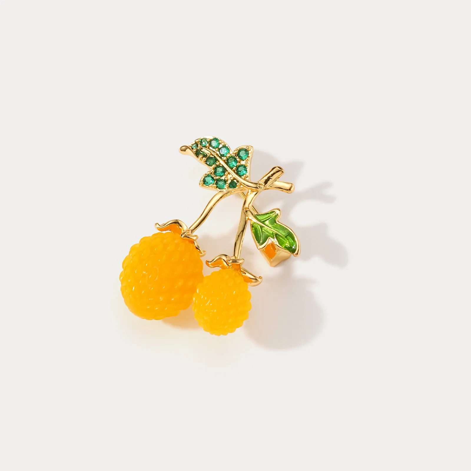 Yellow Raspberry Brooch