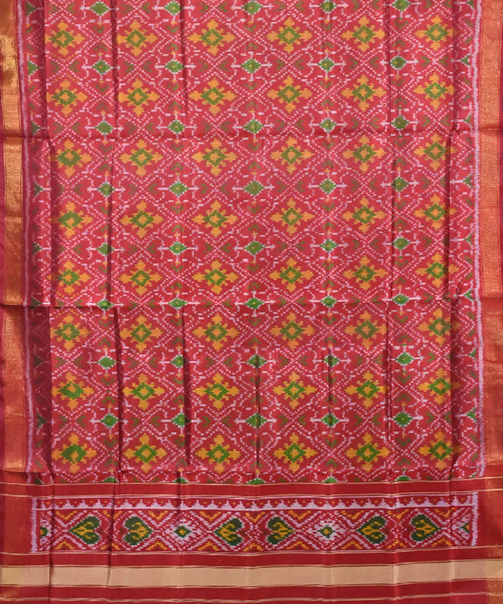 Yellow yellow handloom silk patola dupatta