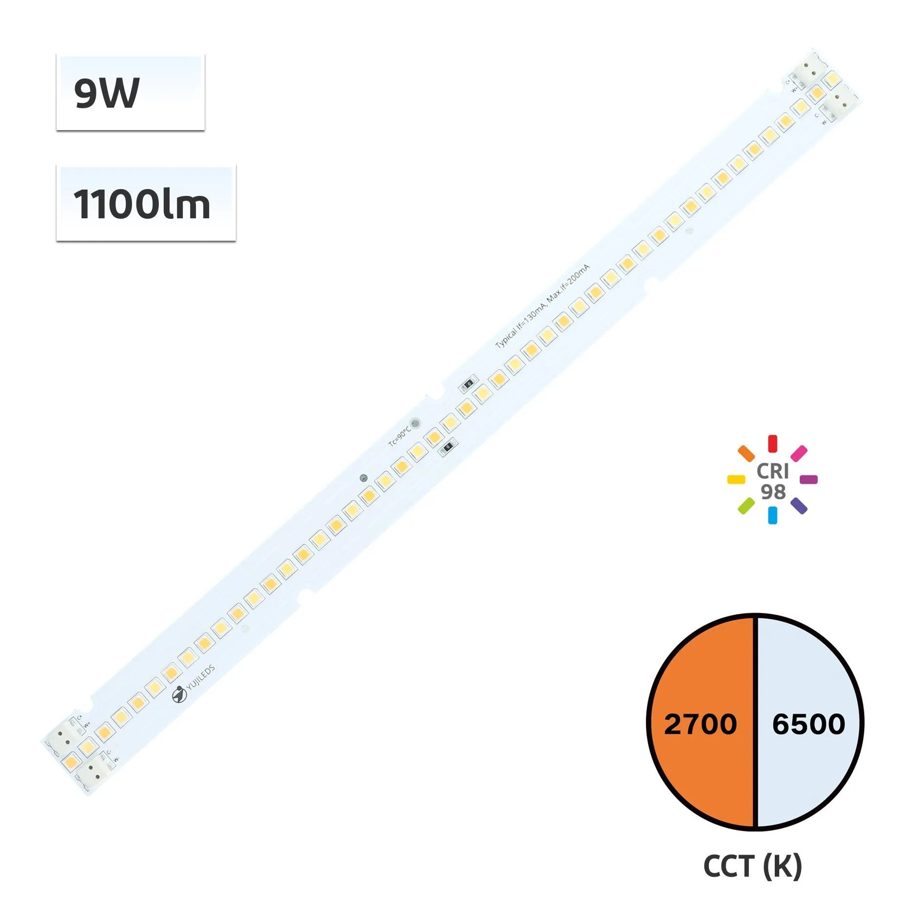 YUJILEDS CRI 98 9W 3030 Tunable White Color Constant Current LED Linear Module - 10pcs